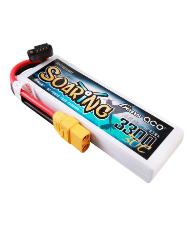 Gens ace G-Tech Soaring 3300mAh 11.1V 30C 3S1P Lipo Battery Pack con XT90 plug