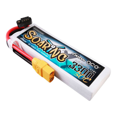 Gens ace G-Tech Soaring 3300mAh 11.1V 30C 3S1P Lipo Battery Pack con XT90 plug