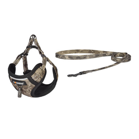 Dogness Set Guinzaglio 1,5m + Pettorina per Cani (Moro)