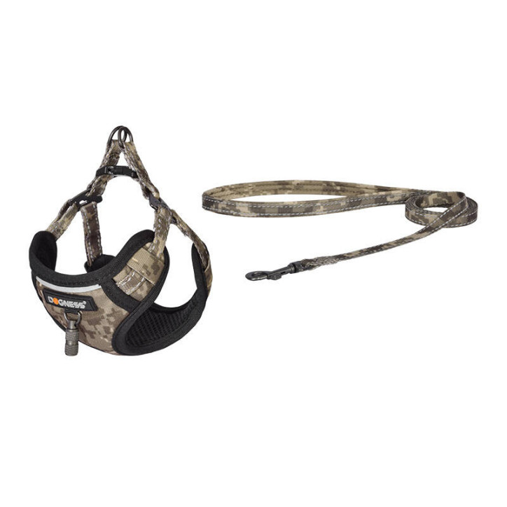 Dogness Set Guinzaglio 1,5m + Pettorina per Cani (Moro)