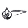 Set guinzaglio e pettorina Dogness per cani, 1,5m (nero e bianco)