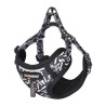 Set guinzaglio e pettorina Dogness per cani, 1,5m (nero e bianco)