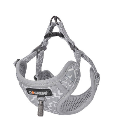 Dogness Set Guinzaglio 1,5m + Pettorina per Cane (Grigio Chiaro)