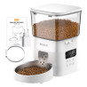 Rojeco 2L Mangiatoia Automatica per Animali Domestici Versione Pulsante (Bianco)