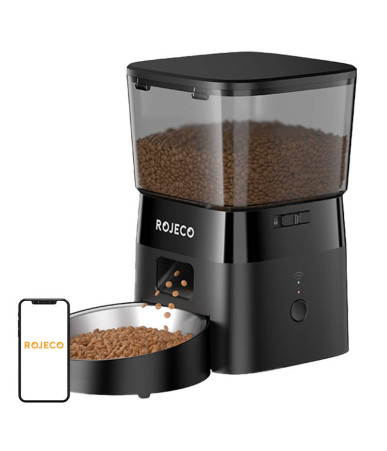Rojeco 2L Automatic Pet Feeder WiFi Version (Black)