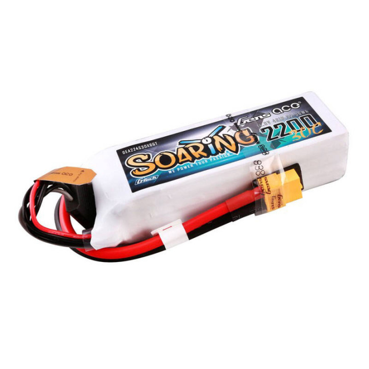Gens ace G-Tech Soaring 2200mAh 14.8V 30C 4S1P Lipo Battery Pack con spina XT60