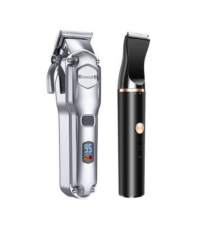 Oneisall RFC-676 + P20 Set Tagliacapelli e Trimmer per Animali Grigio
