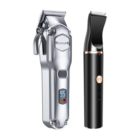 Oneisall RFC-676 + P20 Set Tagliacapelli e Trimmer per Animali Grigio
