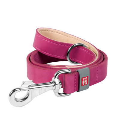 WAUDOG guinzaglio per cani in vera pelle, 25 mm, 122 cm, Rosa