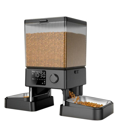 Oneisall PFD 002 Distributore Cibo Automatico Doppio per Animali Senza WIFI