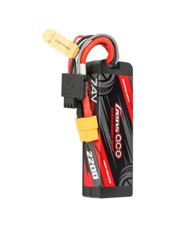 Lipo Gens ace G-Tech 2200mAh 7.4V 2S1P 60C GRP-76 Hardcase Battery con XT60 Plug