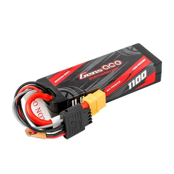 Lipo Gens ace G-Tech 1100mAh 11.1V 3S1P 60C GRP-76 Hardcase Battery con XT60 Plug