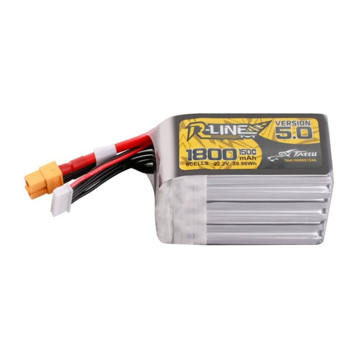Lipo Tattu R-Line V5.0 1800mAh 22.2V 150C 6S batteria con connettore XT60