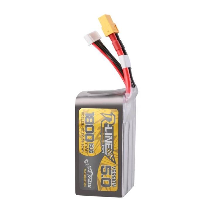 Lipo Tattu R-Line V5.0 1800mAh 22.2V 150C 6S batteria con connettore XT60
