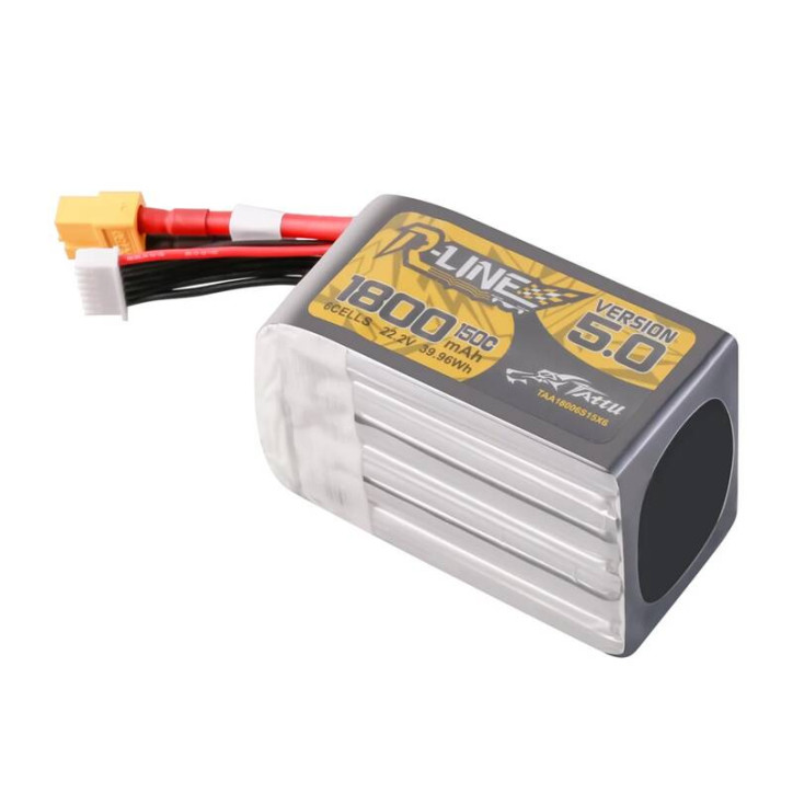 Lipo Tattu R-Line V5.0 1800mAh 22.2V 150C 6S batteria con connettore XT60