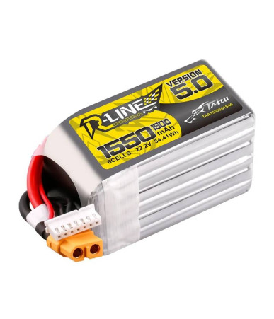 Lipo Tattu R-Line 5.0 1550mAh 22.2V 150C 6S batteria con connettore XT60
