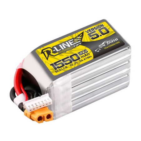 Lipo Tattu R-Line 5.0 1550mAh 22.2V 150C 6S batteria con connettore XT60