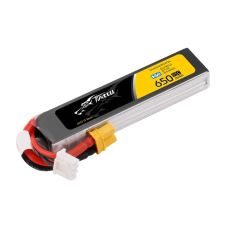 Batteria Lipo Tattu 2S 650mAh 95C 7.6V HV z XT30 Long-Pack