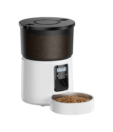 Rojeco Distributore Cibo Automatico 3L Bianco