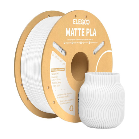 ELEGOO PLA Matte Filamento Bianco 1.75mm 1kg