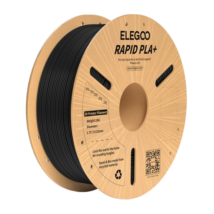 ELEGOO Rapid PLA+ Filament Nero 1.75mm 1kg