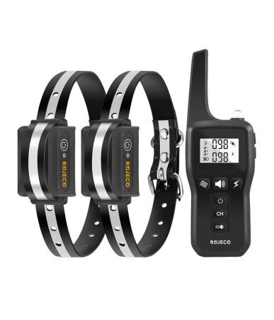 Rojeco Collare Addestramento Cani PD529 1000m con 2 Collari Nero