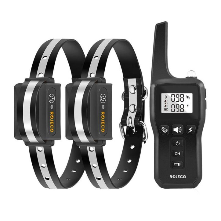 Rojeco Collare Addestramento Cani PD529 1000m con 2 Collari Nero Rojeco Collare Addestramento Cani PD529 1000m con 2 Collari Nero