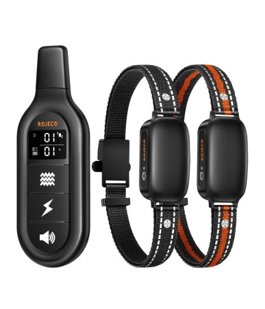 Rojeco PD521 Collare Addestramento Cani 1000m con 2 collari (Nero)