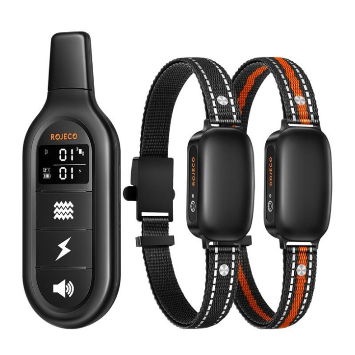 Rojeco PD521 Collare Addestramento Cani 1000m con 2 collari (Nero)