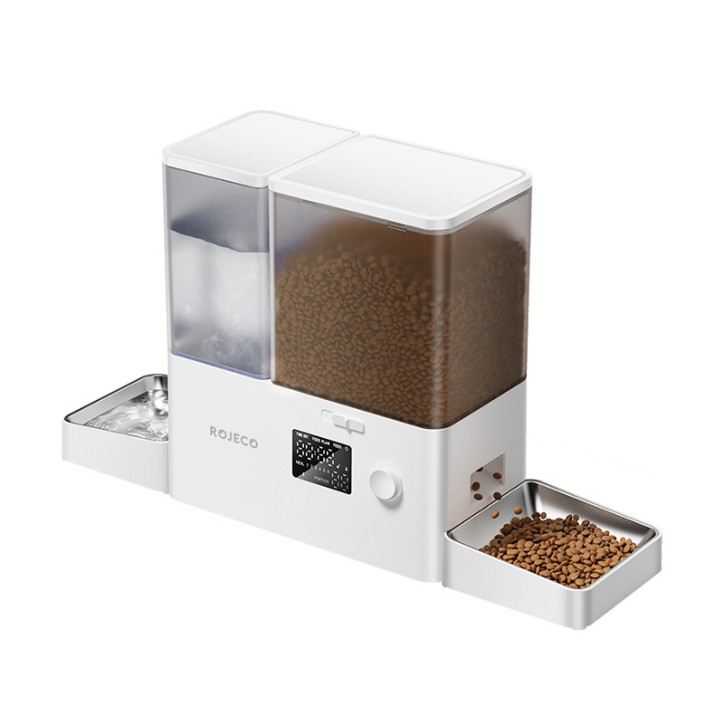 Rojeco Fontanella e Mangiatoia per Animali 2 in 1 3.5L 5L Bianco Rojeco Fontanella e Mangiatoia per Animali 2 in 1 3.5L 5L Bianco