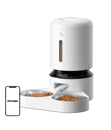 Distributore Cibo Petlibro Granary con Doppia Ciotola 5L (Bianco)