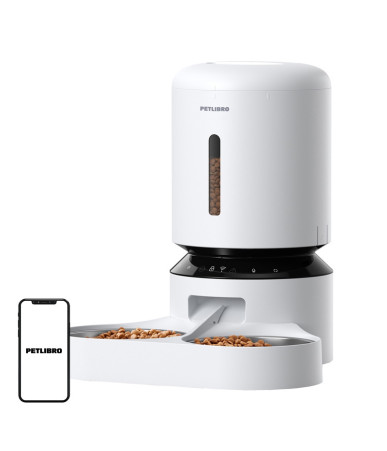 Petlibro Granary food dispenser with double bowl, Wifi, 5L(white)