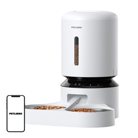 Petlibro Granary Dispenser Cibo Doppio Vassoio Wifi 5L Bianco