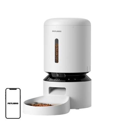 Petlibro Granary dispenser cibo con camera, 5L (Bianco)