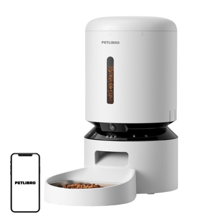 Petlibro Dispenser Cibo Granary con Camera, 5L (Bianco)
