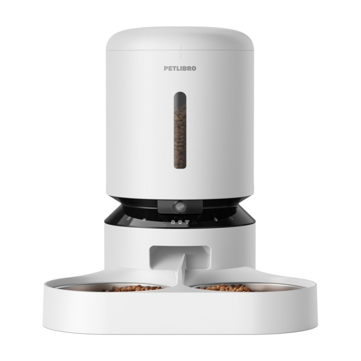 Distributore automatico cibo Petlibro Granary camera e ciotola doppia 5L Bianco