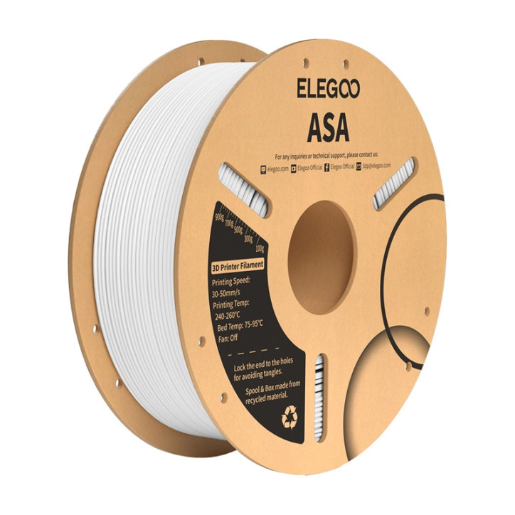 Filamento ELEGOO ASA Bianco 1.75mm 1kg Filamento ELEGOO ASA Bianco 1.75mm 1kg