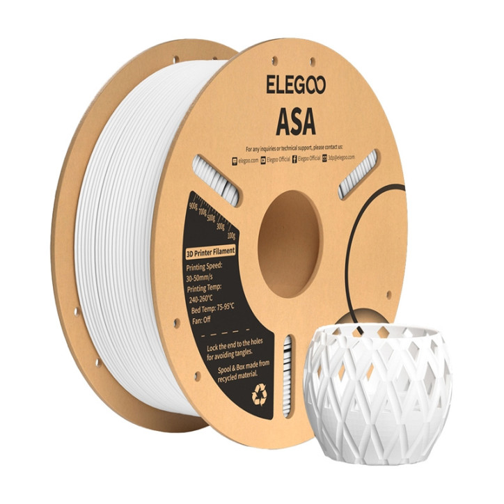 Filamento ELEGOO ASA Bianco 1.75mm 1kg Filamento ELEGOO ASA Bianco 1.75mm 1kg