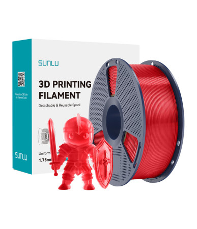 Filamento Sunlu PLA+ Trasparente Rosso
