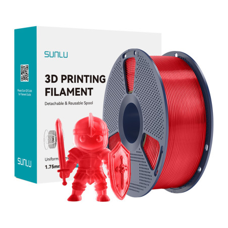 Filamento Sunlu PLA+ Trasparente Rosso