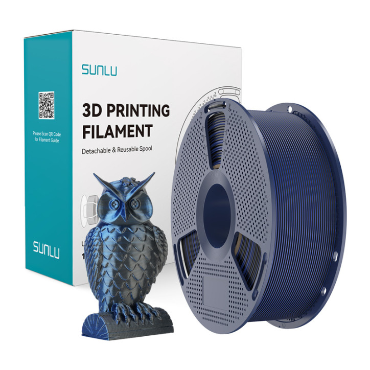 Filamento Sunlu PLA+ Silk Dual Color (Nero e Blu)