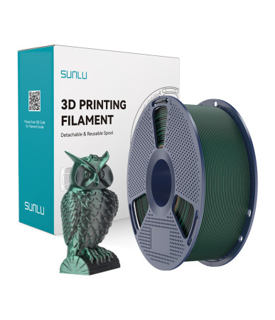 Filamento Sunlu PLA+ Silk Dual Color (Nero e Verde)