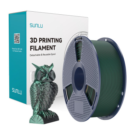 Filamento Sunlu PLA+ Silk Dual Color (Nero e Verde)