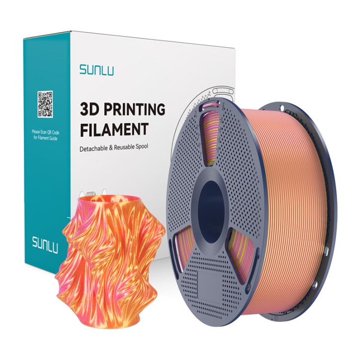 Filamento Sunlu PLA+ Silk Dual Color (Rosa e Oro)