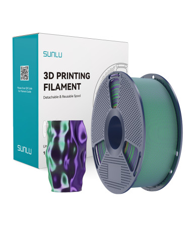 Sunlu PLA+ Silk Dual Color Filament (green and purple)