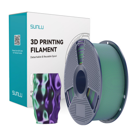 Filamento Sunlu PLA+ Silk Dual Color (Verde e Viola)