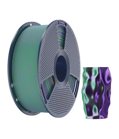 Filamento Sunlu PLA+ Silk Dual Color (Verde e Viola)