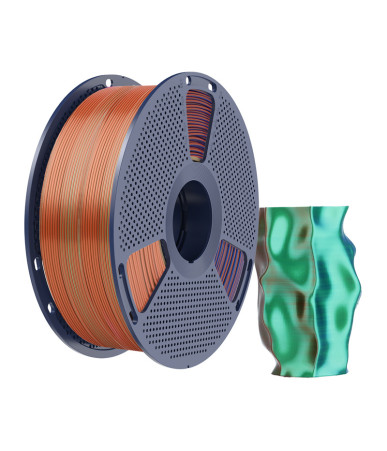 Sunlu PLA+ Silk Tri-Color Filamento Arancione Blu Verde 1.75mm 1kg