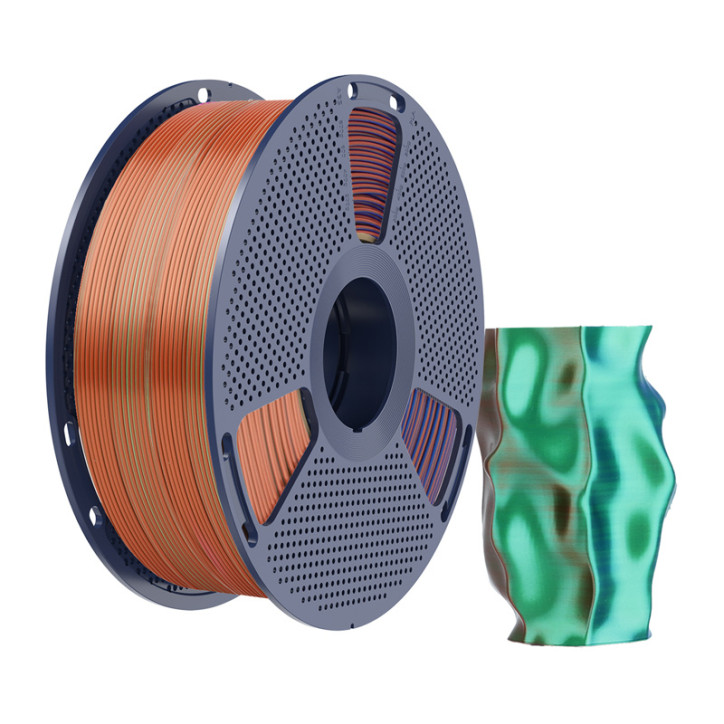 Sunlu PLA+ Silk Tri-Color Filamento Arancione Blu Verde 1.75mm 1kg