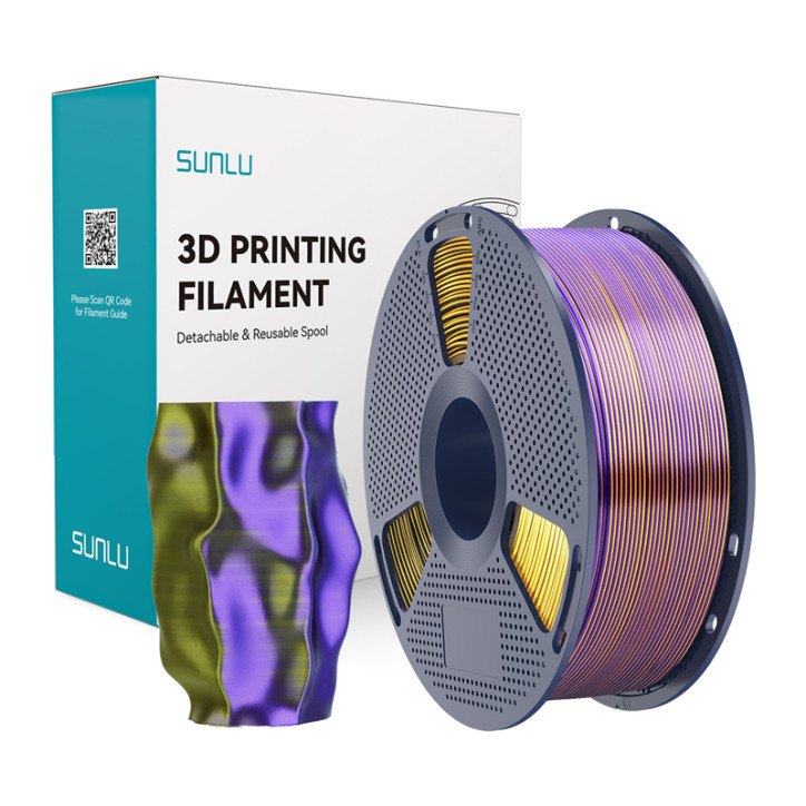 Filamento Sunlu PLA+ Silk Tricolore (Nero, Oro e Viola)